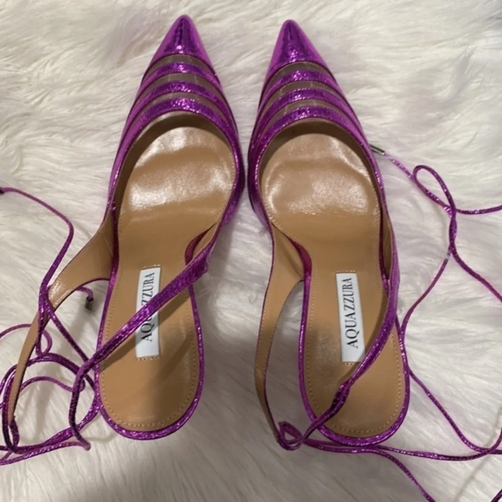 New Aquazzura Unfaithful ankle tie pump size‎ 38.5EU